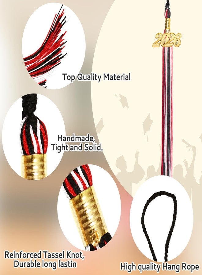 Nelisylux 2026 Tassel Graduation, Black Red White Graduation Tassel, 2026 Tassel Charms for Graduations Cap Decorations, Tassels Memorial Grad Cords for College High School Graduate Hat Ceremonies Accessories - Image 5
